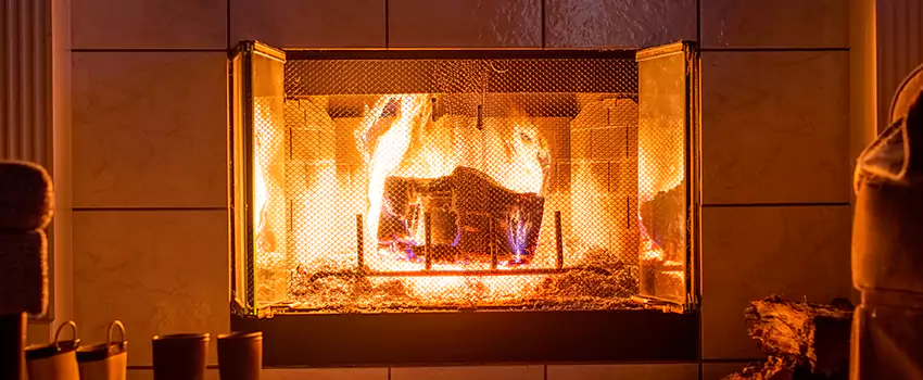 Mendota Hearth Landscape Fireplace Installation in Tenafly, New Jersey